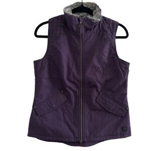 Noble Outfitters Purple Canvas Vest with Faux Fur